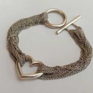 Elegant Silver Heart Chain Bracelet